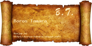 Boros Tamara névjegykártya