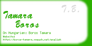 tamara boros business card